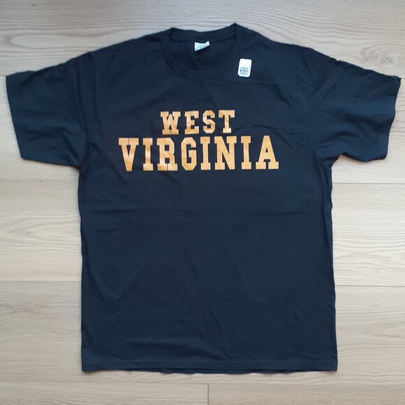 West Virginia -Throwback Design - New Large Black T-Shirt - Picture 1 of 4